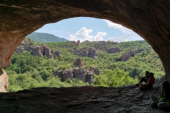 View from inside a cave looking at Belogradchik Rocks